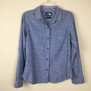 The North Face Tops - The North Face Chambray Blue Denim Button Up The North Face Tops - The North Face Chambray Blue Denim Button Up